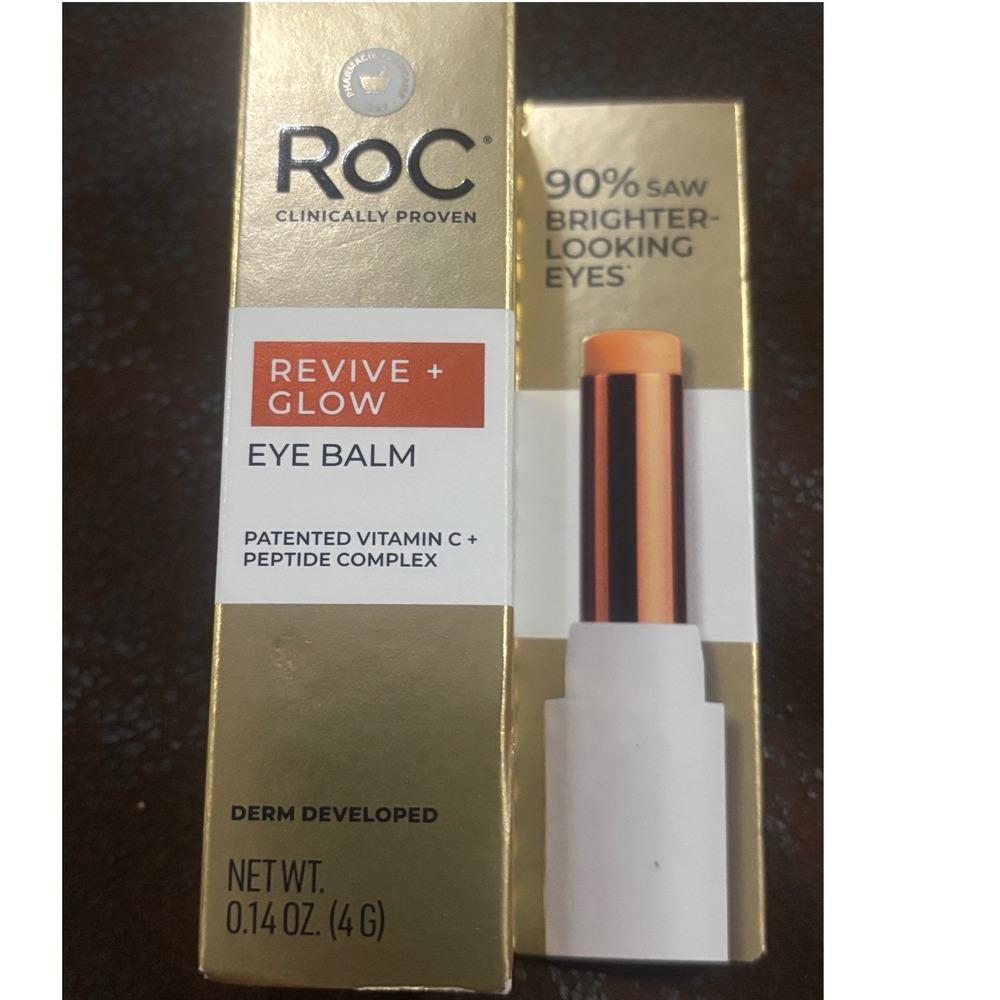 RoC Revive Glow Eye Balm Vitamin C Peptides Brightening Stick 0.14oz New in box